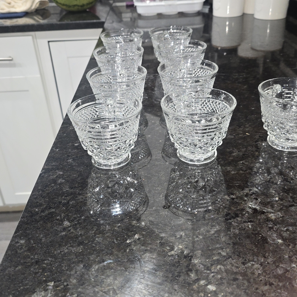 Anchor Hocking Clear Pressed Glass Dessert Cups - Set of 8